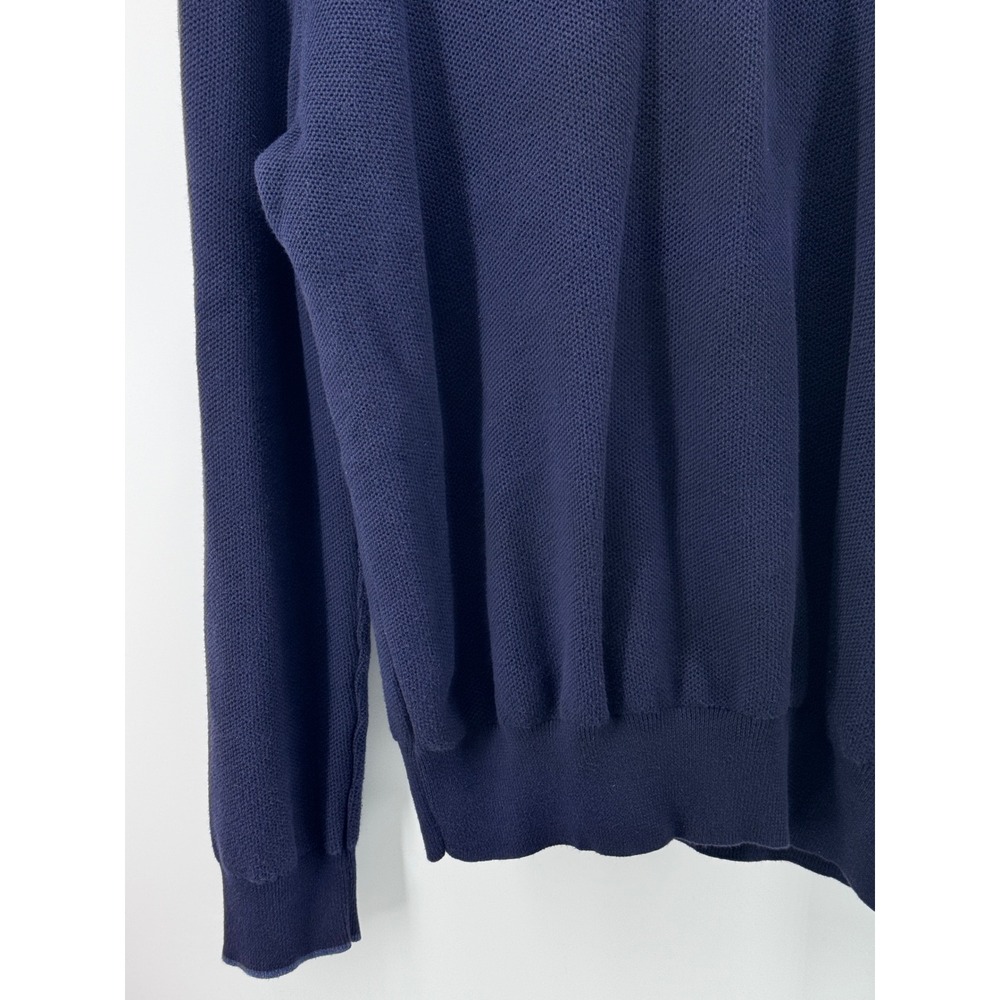 Polo Ralph Lauren Quarter Zip Sweater Mens XL Navy Blue Pima Cotton - Picture 9 of 14